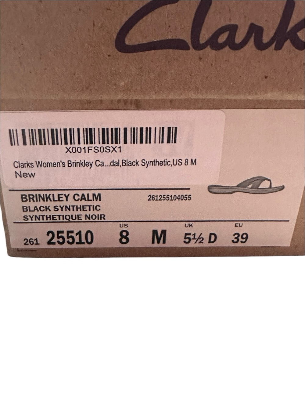 Clarks Women’s Brinkley Calm Sandals – Black/White Thong Style – Size 8M - Picture 11 of 11
